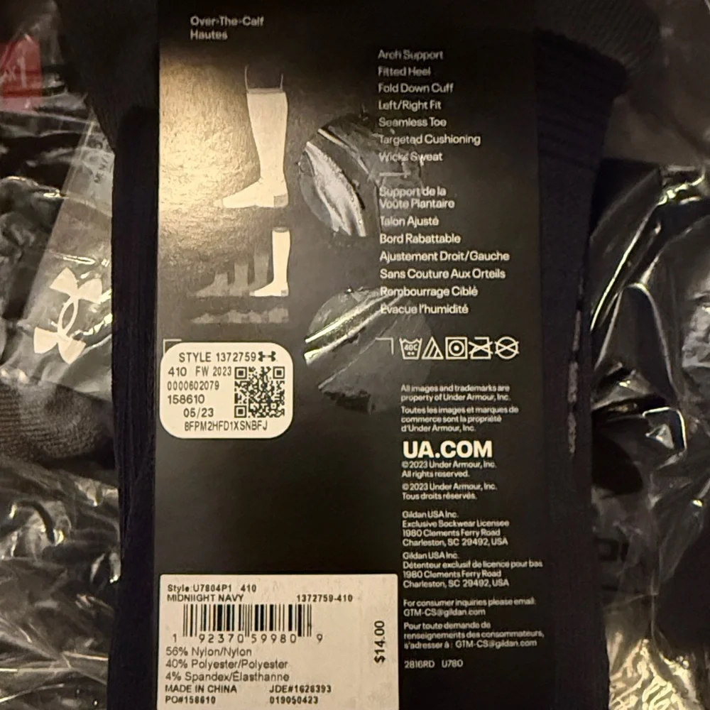 Under Armour Black Over-the-Calf Soccer Socks
